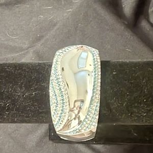 Park Lane cuff bracelet with clear and blue stones.  In new condition.